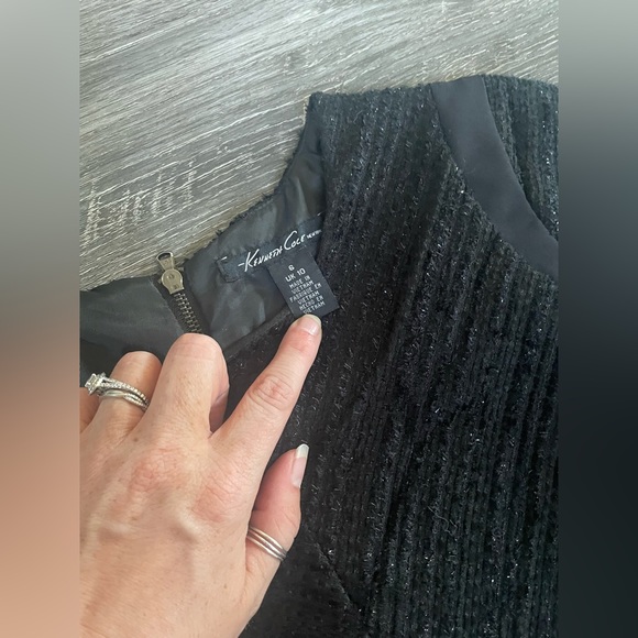 Kenneth Cole Black Figure Flattering Glitter Tweed Dress size 6 - Picture 5 of 8